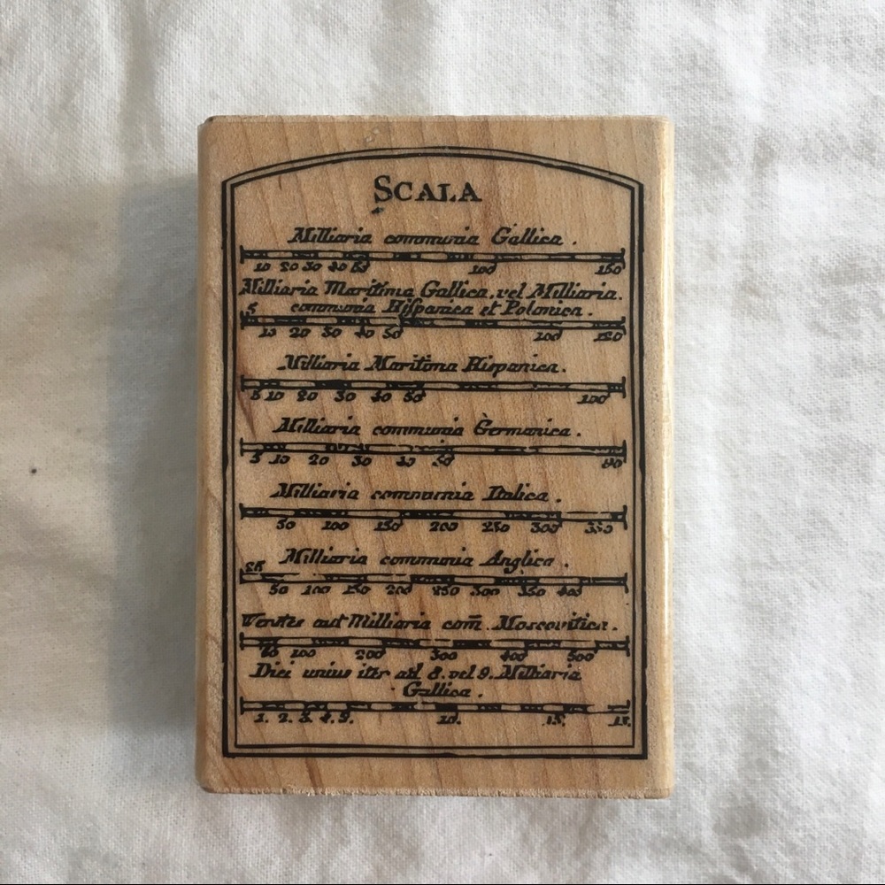 Hampton Art Wood Mounted Scala Scale Rubber Stamp